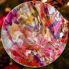 Abstract Wings Uv Print Acrylic Ornament Round by kaleidomarblingart