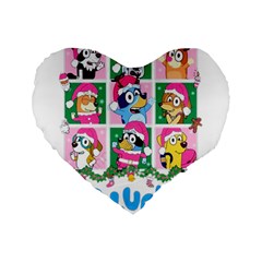 Bluey Christmas Standard 16  Premium Heart Shape Cushions by avitendut