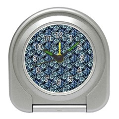 Blue Roses 1 Blue Roses 2 Travel Alarm Clock by DinkovaArt