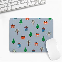 House Trees Pattern Background Small Mousepad by Maspions