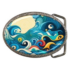 Waves Wave Ocean Sea Abstract Whimsical Belt Buckles by Maspions