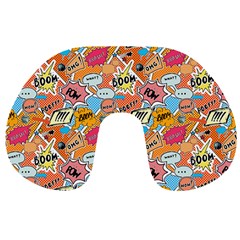 Pop Culture Abstract Pattern Travel Neck Pillow by designsbymallika