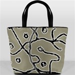 Sketchy abstract artistic print design Bucket Bag Front