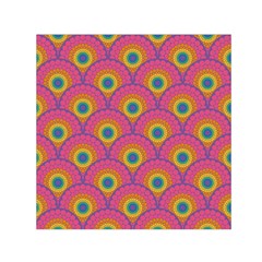 Radiant Maximalist Rainbow Dot Mandala Art Deco Scallop Square Satin Scarf (30  X 30 ) by Triplicate
