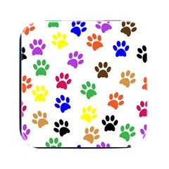 Pawprints Paw Prints Paw Animal Square Metal Box (black) by Apen