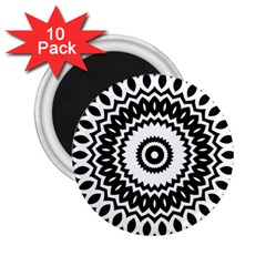Circular Concentric Radial Symmetry Abstract 2 25  Magnets (10 Pack)  by Proyonanggan