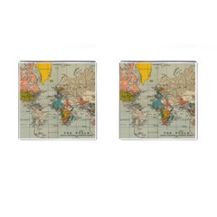 Vintage World Map Cufflinks (square) by Proyonanggan