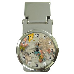 Vintage World Map Money Clip Watches by Proyonanggan
