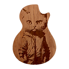 Wild Cat Guitar Shape Wood Guitar Pick Holder Case And Picks Set by Sosodesigns19