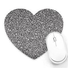 Fuck You Phrase Sketchy Drawing Motif Random Pattern Black Backgrond Heart Mousepad by dflcprintsclothing