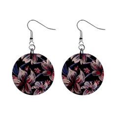 Flowers Floral Pattern Design Mini Button Earrings by Ndabl3x
