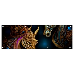 Pattern With Horses Banner And Sign 9  X 3  by 2607694a