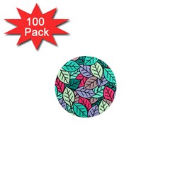 Pattern Leaves Background Nature 1  Mini Magnets (100 Pack)  by Proyonanggan