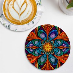 Schwarz Bunt Uv Print Round Tile Coaster by 2607694c