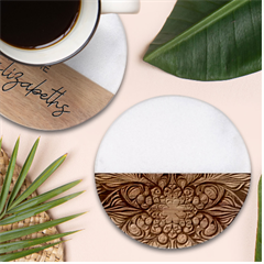 Schwarz Bunt Classic Marble Wood Coaster (round)  by 2607694c