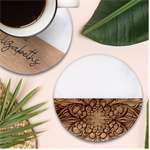 Schwarz bunt Classic Marble Wood Coaster (Round)  Front