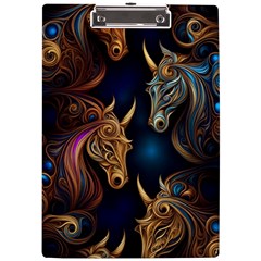 Schwarz Pferde Muster A4 Acrylic Clipboard by 2607694c