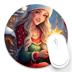 Christmas Greetings Round Mousepad by 2607694c