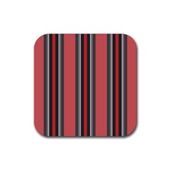 Rosa Grau Streifen Rubber Coaster (square) by 2607694c