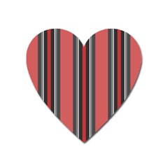 Rosa Grau Streifen Heart Magnet by 2607694c