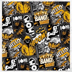 Boom Bang Art Crazy Drawing Graffiti Hello Retro Sayings Yellow Canvas 20  X 20  by Bedest