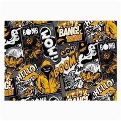 Boom Bang Art Crazy Drawing Graffiti Hello Retro Sayings Yellow Large Glasses Cloth by Bedest