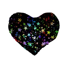 Christmas Star Gloss Lights Light Standard 16  Premium Heart Shape Cushions by Ket1n9