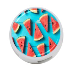 Watermelon Blue Background 4-port Usb Hub (two Sides) by Azkajaya