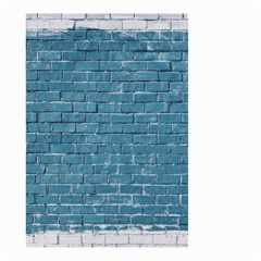 White And Blue Brick Wall Small Garden Flag (two Sides) by Azkajaya