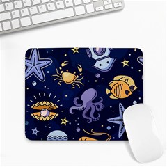 Marine Seamless Pattern Thin Line Memphis Style Small Mousepad