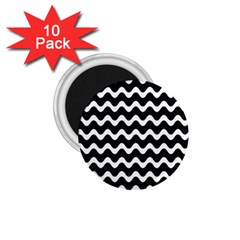 Wave-black White 1 75  Magnets (10 Pack)  by kyorashop23