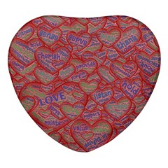 Love Hearts Valentines Connection Heart Glass Fridge Magnet (4 Pack) by Paksenen