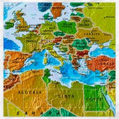 World Map Canvas 20  X 20  by Ket1n9