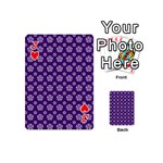White pentacle and purple pattern Playing Cards 54 Designs (Mini) Front - HeartJ