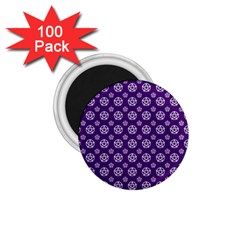 White Pentacle And Purple Pattern 1 75  Magnets (100 Pack)  by cheekywitch
