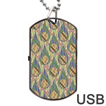 Tribal Background Boho Batik Dog Tag USB Flash (Two Sides) Front