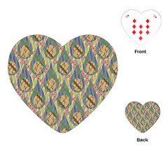 Tribal Background Boho Batik Playing Cards Single Design (heart) by anzea