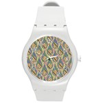 Tribal Background Boho Batik Round Plastic Sport Watch (M) Front