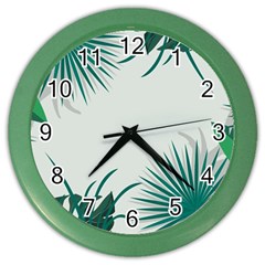 Illustrations Foliage Background Border Color Wall Clock by anzea