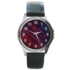 Illustrations Space Purple Round Metal Watch by anzea