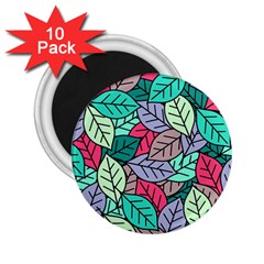 Pattern Leaves Background Nature 2 25  Magnets (10 Pack)  by Proyonanggan