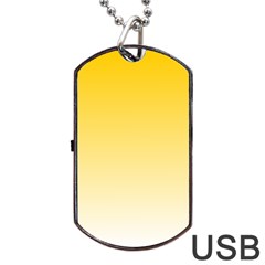 Gradient  Green, Yellow Dog Tag Usb Flash (one Side) by 2607694c