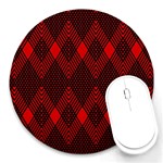 pattern red black, Round Mousepad Front