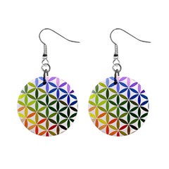 Mandala Rainbow Colorful Mini Button Earrings by Ndabl3x