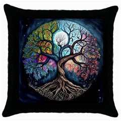 Tree Colourful Throw Pillow Case (black) by Ndabl3x
