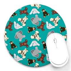 Plush Toys Stuffed Toys Stuffed Animals Round Mousepad by Ndabl3x