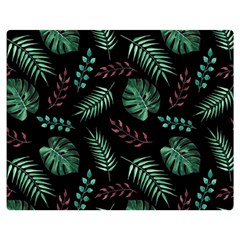 Tropical Leaves Pattern Premium Plush Fleece Blanket (medium) by Hannah976