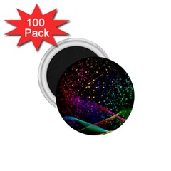 Particles Waves Line Multicoloured 1 75  Magnets (100 Pack)  by Proyonanggan