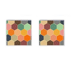 Abstract Hex Hexagon Grid Pattern Honeycomb Cufflinks (square) by Proyonanggan