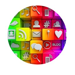 Colorful 3d Social Media Mini Round Pill Box (pack Of 5) by Ket1n9